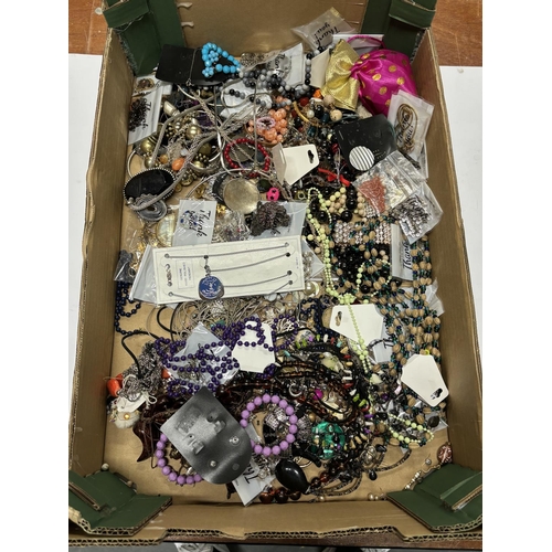 25 - Box of costume jewellery including bracelets and items in bags