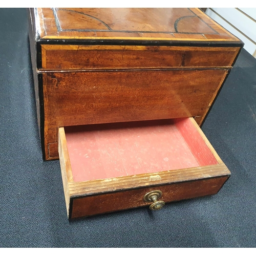 39 - Fine quality inlaid Victorian sewing box with side compartments at either end