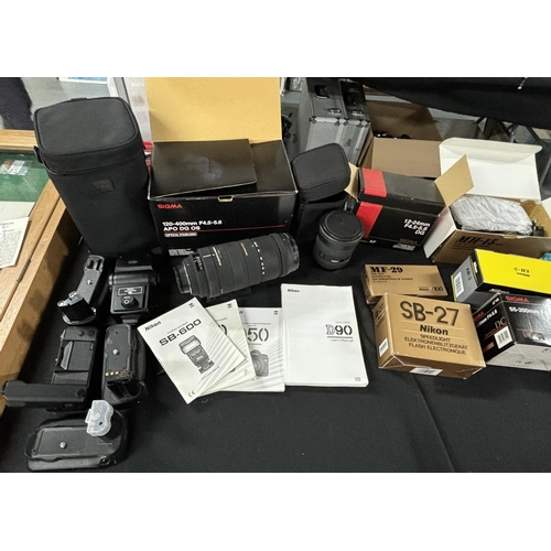 49 - Large collection of camera equipment mainly boxed including 2 Boxed Nikon cameras