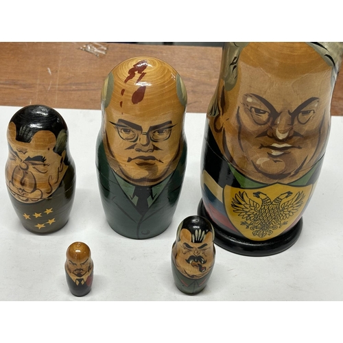 82 - Five Russian Matryoshka dolls, all of former Russian presidents (5)