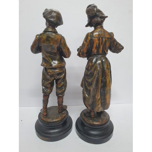 94 - Pair of unsigned French antique bronze 