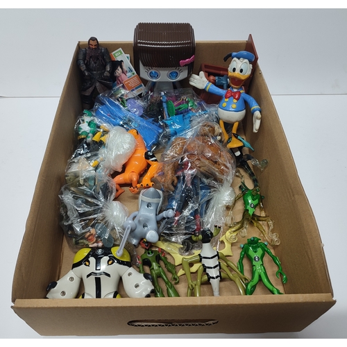 106 - Collection of figurines including Batman Corgi cars etc. (Qty)