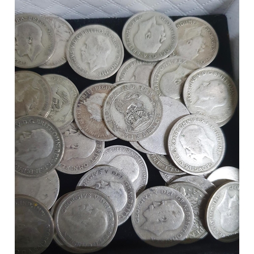 212 - QUANTITY OF BRITISH SILVER VICTORIAN AND LATER SIXPENCES (Qty),

92 grams