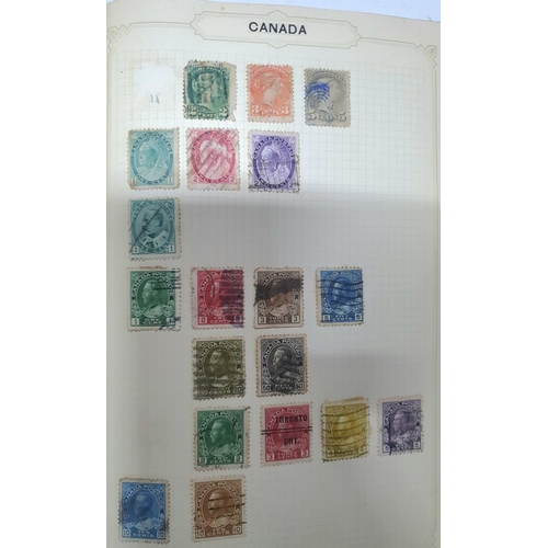 307 - Two old stamp albums containing a large quantity of world stamps including Canada, French Africa col... 