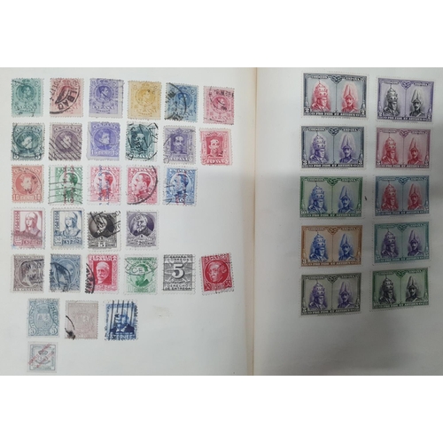 307 - Two old stamp albums containing a large quantity of world stamps including Canada, French Africa col... 