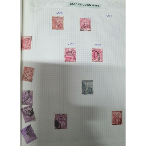 309 - Two red stamp albums containing world stamps including many 19thC and early 20thC used and mint sets... 