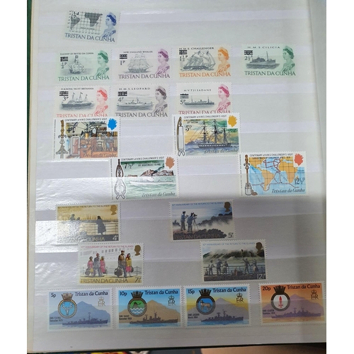 311 - Green and Blue stock albums containing Tristan da Cunha, Trinidad, Mauritius etc, QV to QEII mint an... 