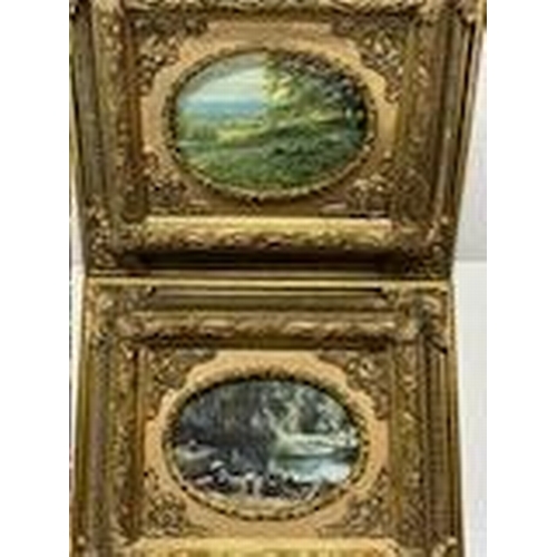 72 - 2 ornate gilt frames with 2 prints including John Constable (2)