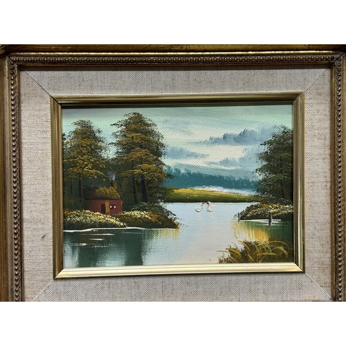 73 - Three matching gilt framed oil on canvas landscapes (3)