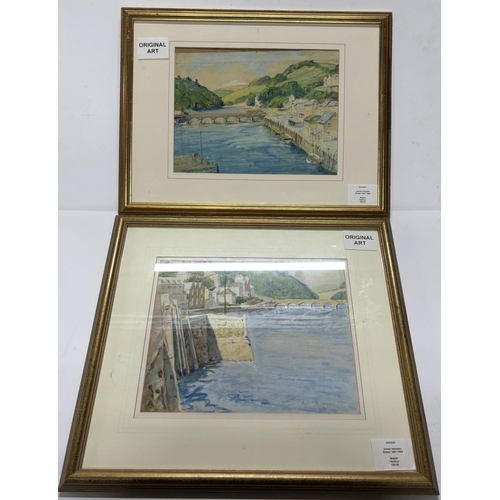 76 - Two James Heseldin (1887-1969) British Harbour scene watercolours, both framed