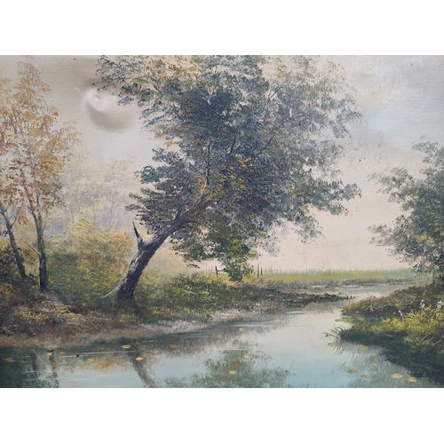 127 - Two indistinctly signed oils on canvas depicting woodland scenes (2)

51 x 61cm