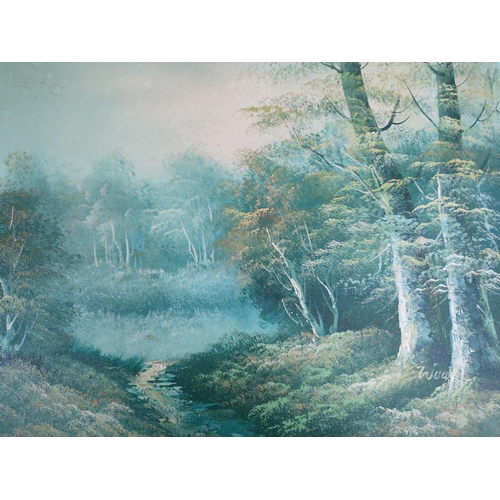 127 - Two indistinctly signed oils on canvas depicting woodland scenes (2)

51 x 61cm