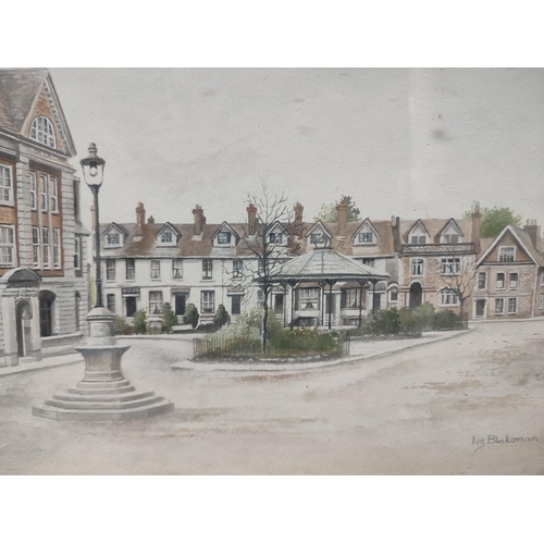 128 - Liz Blakeman, Four watercolours depicting areas of Horsham, all framed and glazed (4)

19 x 26cm