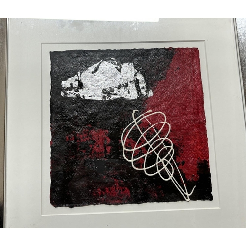 78 - Pair of abstract prints in matching silvered frames (2)