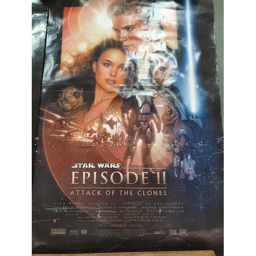 164 - 2 Star Wars posters, one for Episode I the Phantom Menace and Episode II, Atack of the Clones (2)