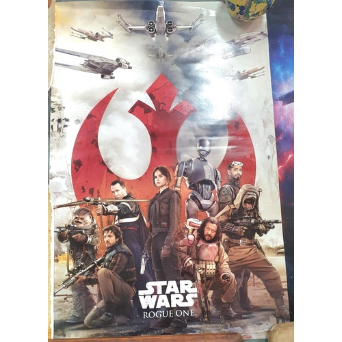 167 - Star Wars poster for Rogue One together with one for Star Wars, the rise of Luke Sky Walker, both pr... 