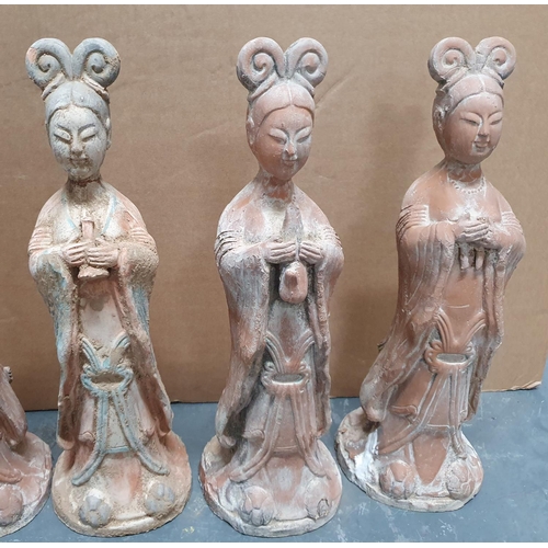 447A - Eight tall Chinese terracotta ladies (8)

Each lady is approx 40cm tall