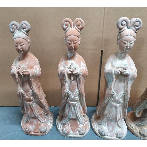 447A - Eight tall Chinese terracotta ladies (8)

Each lady is approx 40cm tall