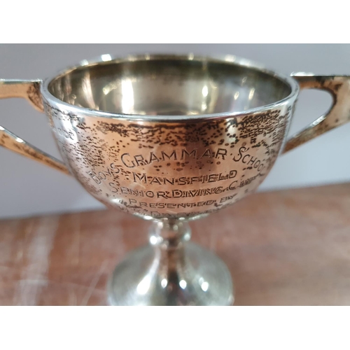 10 - Sheffield silver trophy inscribed to Mansfield boys grammar school, 1925,

approx 70 grams