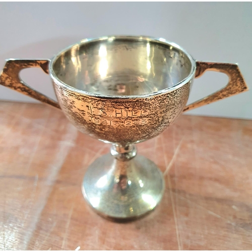 10 - Sheffield silver trophy inscribed to Mansfield boys grammar school, 1925,

approx 70 grams