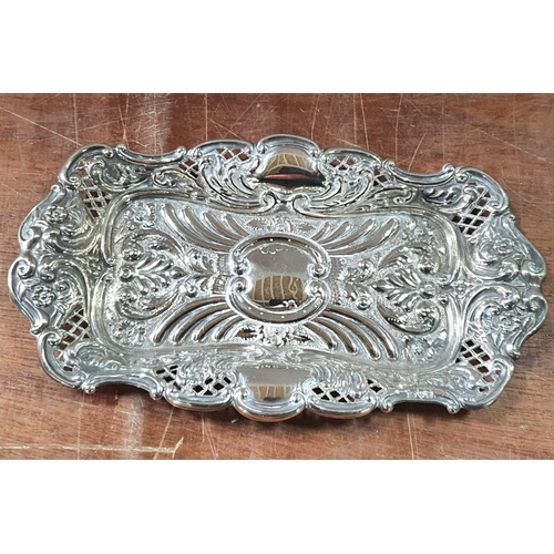 14 - Small early 20thC Chester silver bon bon dish together with a stylish 1900 Birmingham silver tray (2... 