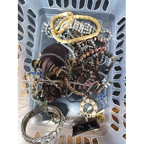 53 - Basket of various costume jewellery (Qty)