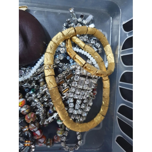 53 - Basket of various costume jewellery (Qty)