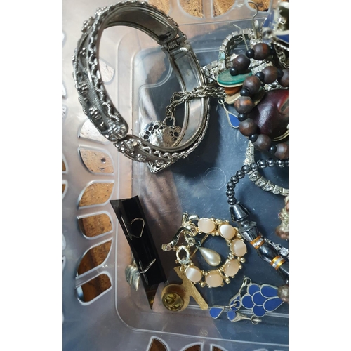 53 - Basket of various costume jewellery (Qty)