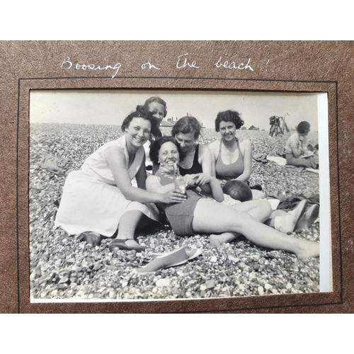 74 - Three early-mid 20thC photograph albums with one depicting girls at college in 1935-36 including a p... 