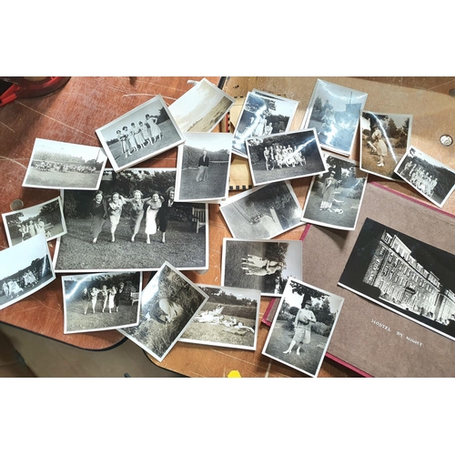 74 - Three early-mid 20thC photograph albums with one depicting girls at college in 1935-36 including a p... 