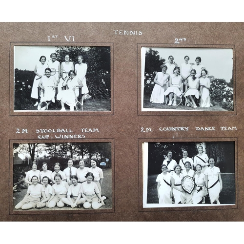 74 - Three early-mid 20thC photograph albums with one depicting girls at college in 1935-36 including a p... 