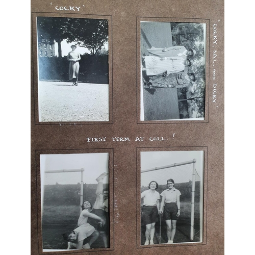 74 - Three early-mid 20thC photograph albums with one depicting girls at college in 1935-36 including a p... 