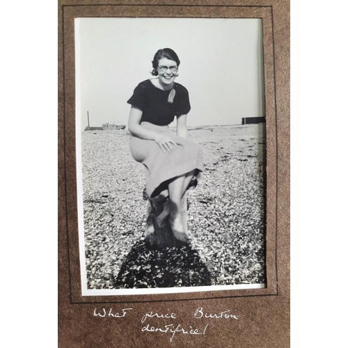 74 - Three early-mid 20thC photograph albums with one depicting girls at college in 1935-36 including a p... 