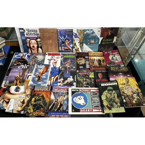 93 - Collection of Comics and paperbacks including Young witches, Vampirella and Myberantics by Maya Kovs... 