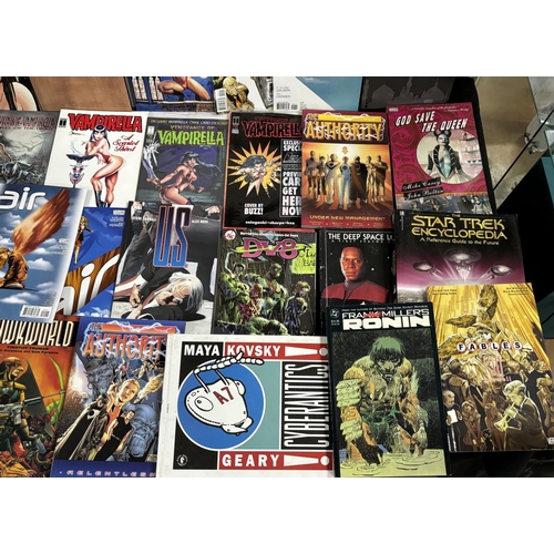 93 - Collection of Comics and paperbacks including Young witches, Vampirella and Myberantics by Maya Kovs... 