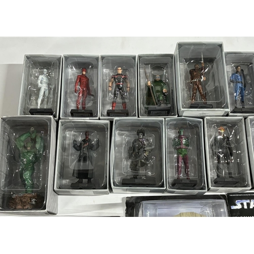 98 - 13 Boxed Marvel characters and a Star Wars boxed starship