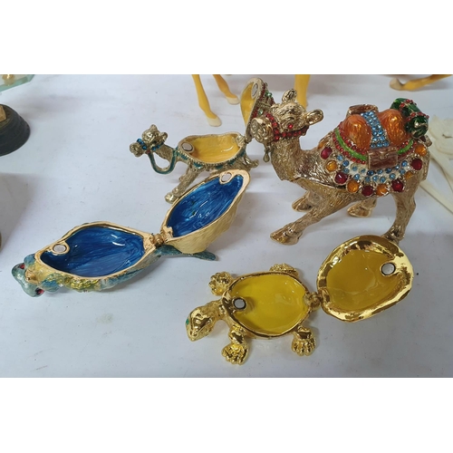 107 - Quantity of good quality collectables to include 3 1970s Babycham Deer, 4 metal & enamal ornaments, ... 