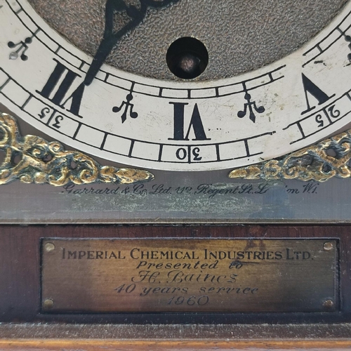 158 - Perivale, Garrard & Co. Ltd. ornate art-deco period clock with keys, Imperial Chemical Industries Lt... 