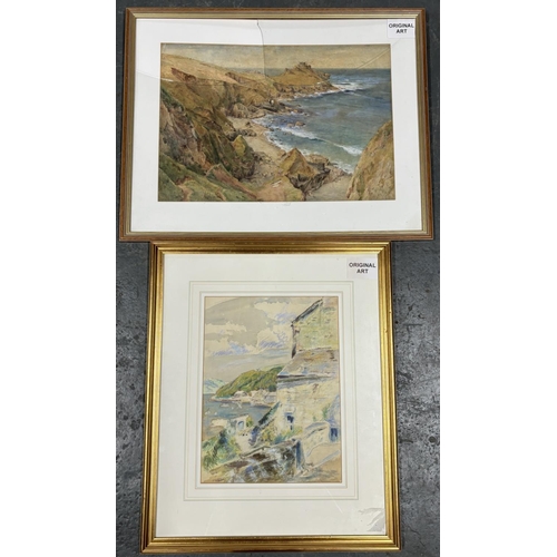 70 - 2 Watercolours framed and glazed 1 has some broken glass by James Heseldin and Dorcie Sykes