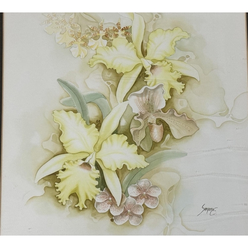 126 - 3 Flower watercolours all framed and glazed signed 