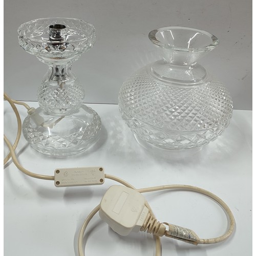 165 - Fine quality cut-glass lamp and shade

35.5 cm high