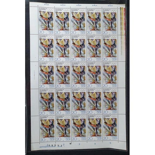 273 - Three full mint unmounted stamp sheets commemorating 1980 winter Olympics in lake placid including C... 