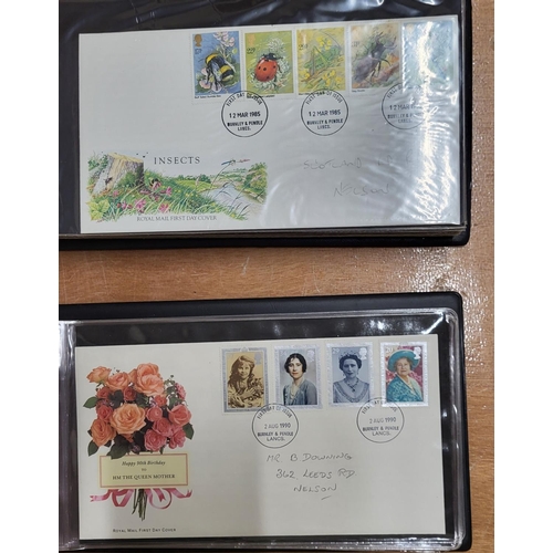 274 - two albums containing first day covers with the brown album containing covers from 1982 - 1987 and t... 