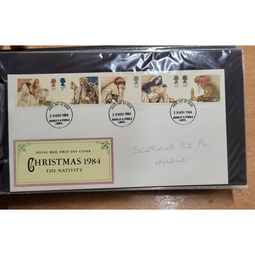 274 - two albums containing first day covers with the brown album containing covers from 1982 - 1987 and t... 