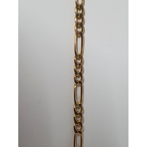 15 - 9ct yellow gold, flat linked necklace stamped 9KT ITALY,

5.3 grams        The chain is 46cm long