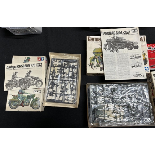 75 - 6 Boxed Airfix plane and tanks etc mostly German