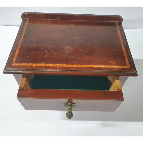 151 - Unusual small drawer box on four feet with key