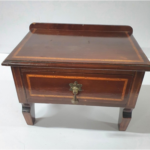 151 - Unusual small drawer box on four feet with key