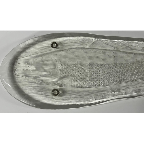 187 - Large glass fish serving platter