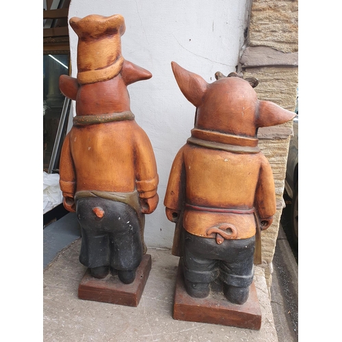 230 - Pair of large papier mache chef pigs